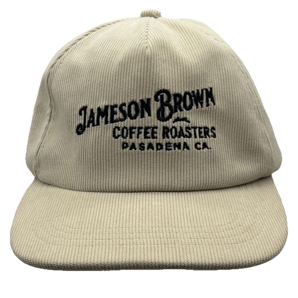 Jameson Brown Coffee Roasters Pasadena CA Corduroy Strapback Hat Cap OSFM